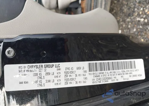 2013 Chrysler Town & Country Touring-L z USA, uszkodzony, nr VIN 2C4RC1CG5DR588843